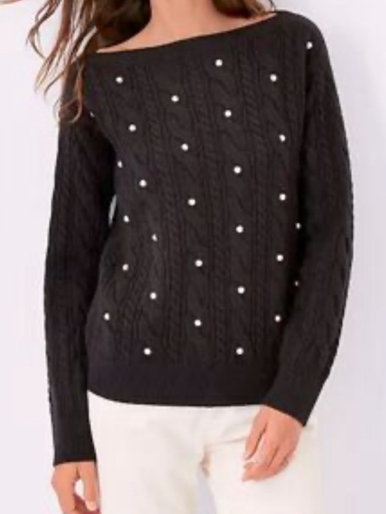 Ann Taylor Sweaters - Ann Taylor Black Sweater with Pearl Accents